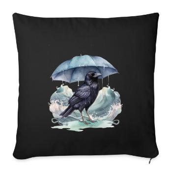 Bird Birds Umbrella Weather Coast Sea - Sofa pillowcase 17,3'' x 17,3'' (45 x 45 cm) - black - Front