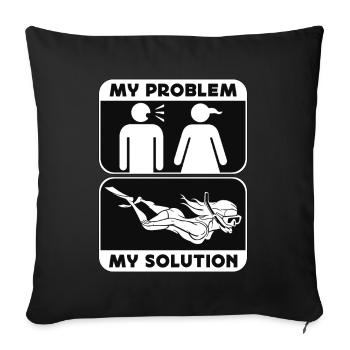 Snorkeling My Problem My Solution Pictogram Mom - Sofa pillowcase 17,3'' x 17,3'' (45 x 45 cm) - black - Front