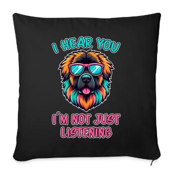 Leonberger Saying Funny Leonberger Gift - Sofa pillowcase 17,3'' x 17,3'' (45 x 45 cm) - black - Front