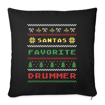 Christmas Drummer Style - Sofa pillowcase 17,3'' x 17,3'' (45 x 45 cm) - black - Front