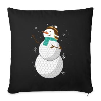 Cheerful snowman made of golf balls - Sofa pillowcase 17,3'' x 17,3'' (45 x 45 cm) - black - Front