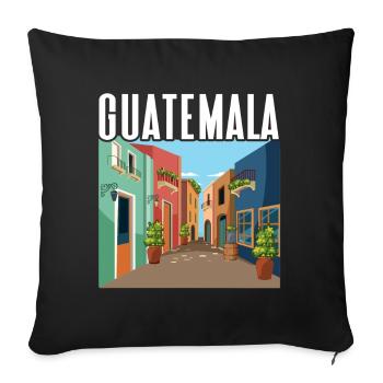 Guatemala Antigua-Barbuda Île des Caraïbes Cadeau - Housse de coussin décorative 45 x 45 cm - noir - Devant