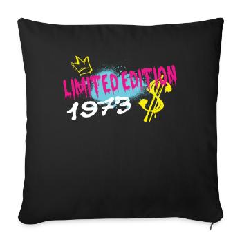 Limited Edition 1973 Geburtstag 1973 Geboren - Sofakissenbezug 45 x 45 cm - Schwarz - Vorne