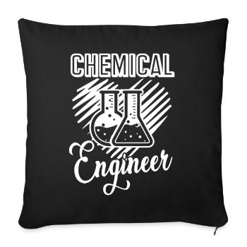 Chemical Engineer Chemical Engineer Heart - Sofa pillowcase 17,3'' x 17,3'' (45 x 45 cm) - black - Front