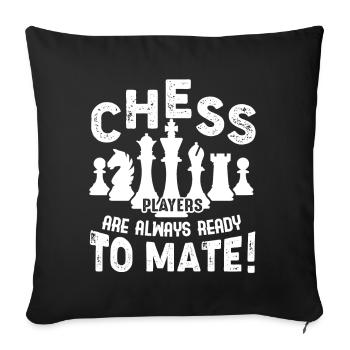 Chess Chess Players Ready To Mate - Sofa pillowcase 17,3'' x 17,3'' (45 x 45 cm) - black - Front