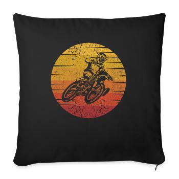 Rétro Supermotard Moto Motocross Motocross - Housse de coussin décorative 45 x 45 cm - noir - Devant