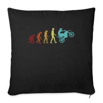 Motocross Evolution Supermoto Motorcycle Racing - Sofa pillowcase 17,3'' x 17,3'' (45 x 45 cm) - black - Front