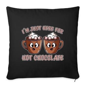 Cacao Dicton Chocolat Chaud Fun Cacao Cadeau - Housse de coussin décorative 45 x 45 cm - noir - Devant