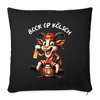 Carnaval Cologne Kölsch Bock Kölle Alaaf Dom Lustig - Housse de coussin décorative 45 x 45 cm - noir - Devant