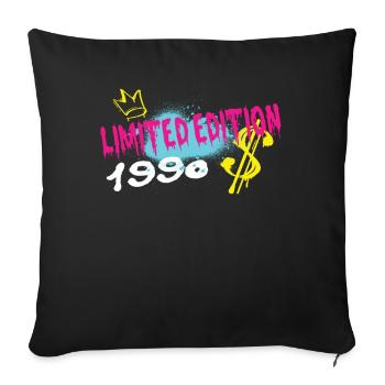 Limited Edition 1990 Birthday Born 1990 - Sofa pillowcase 17,3'' x 17,3'' (45 x 45 cm) - black - Front