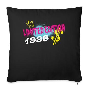 Limited Edition 1998 Birthday 1998 Born - Sofa pillowcase 17,3'' x 17,3'' (45 x 45 cm) - black - Front