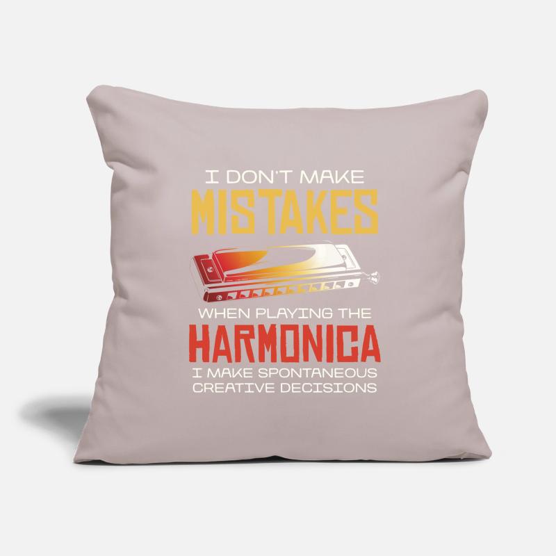 Je ne fais pas d’erreurs quand je joue de l’harmonica Housse de coussin décorative 45 x 45 cm