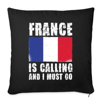 La France m’appelle et je dois y aller - Housse de coussin décorative 45 x 45 cm - noir - Devant