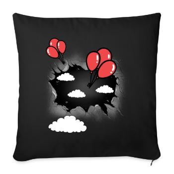 Ballon céleste ballons - Housse de coussin décorative 45 x 45 cm - noir - Devant