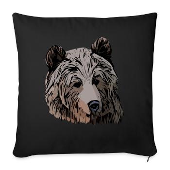 Ours Animal Design Tête Graphique - Housse de coussin décorative 45 x 45 cm - noir - Devant