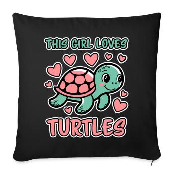 Turtle Saying Funny Turtles Gift - Sofa pillowcase 17,3'' x 17,3'' (45 x 45 cm) - black - Front