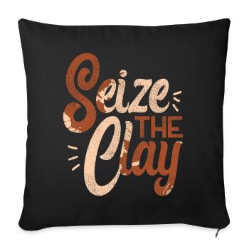 Poterie Céramique Artiste Pun Seize - Housse de coussin décorative 45 x 45 cm - noir - Devant