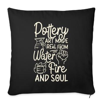 Pottery Ceramics Artist Pottery - Sofa pillowcase 17,3'' x 17,3'' (45 x 45 cm) - black - Front
