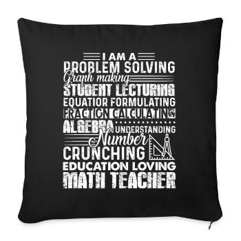 Proud To Be Math Teacher - Sofa pillowcase 17,3'' x 17,3'' (45 x 45 cm) - black - Front