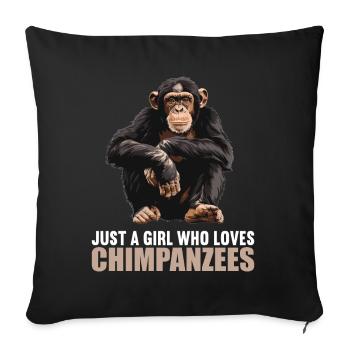 Chimpanzee Schimpansen Schimpanse - Sofakissenbezug 45 x 45 cm - Schwarz - Vorne
