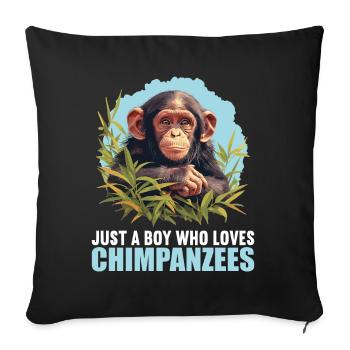 Chimpanzee Schimpansen Schimpanse - Sofakissenbezug 45 x 45 cm - Schwarz - Vorne