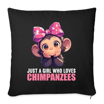 Chimpanzee Schimpansen Schimpanse - Sofakissenbezug 45 x 45 cm - Schwarz - Vorne