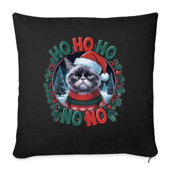 Drôle de chat en pull de Noël – Idée cadeau - Housse de coussin décorative 45 x 45 cm - noir - Devant