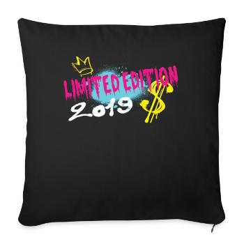Edition Limitée 2019 Anniversaire 2019 Naissance - Housse de coussin décorative 45 x 45 cm - noir - Devant