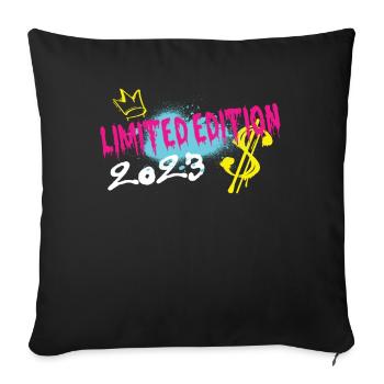 Limited Edition 2023 Birthday 2023 Born - Sofa pillowcase 17,3'' x 17,3'' (45 x 45 cm) - black - Front