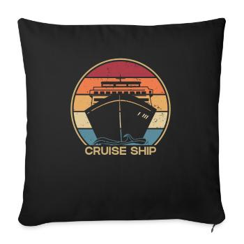 Retro Cruise Ship Passenger Ship Passangers - Sofa pillowcase 17,3'' x 17,3'' (45 x 45 cm) - black - Front