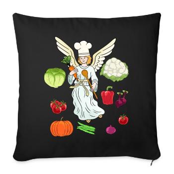 Heavenly Cuisine Hosts Cooking Chefs Chef - Sofa pillowcase 17,3'' x 17,3'' (45 x 45 cm) - black - Front