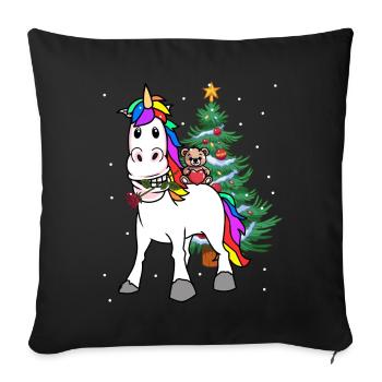 Unicorn Christmas Christmas Gift Xmas - Sofa pillowcase 17,3'' x 17,3'' (45 x 45 cm) - black - Front