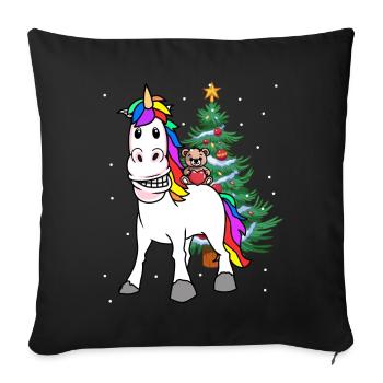 Christmas Child Kids Gifts Unicorn Teddy - Sofa pillowcase 17,3'' x 17,3'' (45 x 45 cm) - black - Front