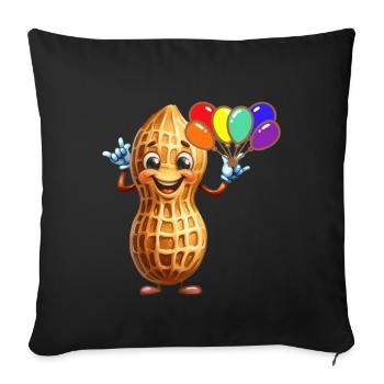Ballons cacahuète Cadeau d’anniversaire - Housse de coussin décorative 45 x 45 cm - noir - Devant