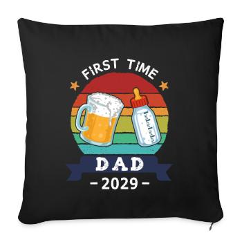 Première fois papa 2029 - Housse de coussin décorative 45 x 45 cm - noir - Devant
