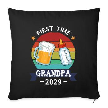 Première fois grand-père 2029 - Housse de coussin décorative 45 x 45 cm - noir - Devant