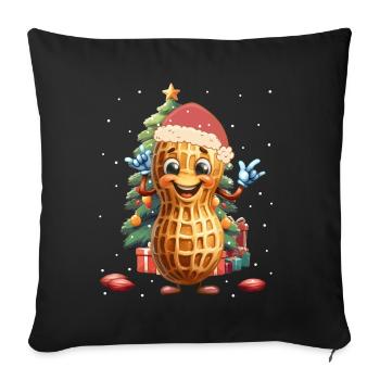 Cacahuète Père Noël Enfants Enfant Noël - Housse de coussin décorative 45 x 45 cm - noir - Devant