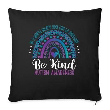 Journée de sensibilisation à l’autisme Cadeau autiste - Housse de coussin décorative 45 x 45 cm - noir - Devant