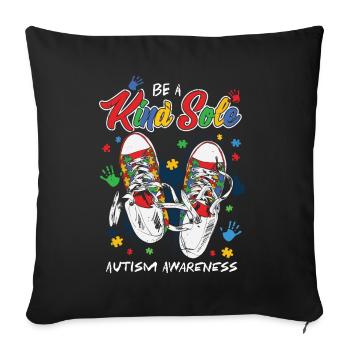Autisme - Housse de coussin décorative 45 x 45 cm - noir - Devant