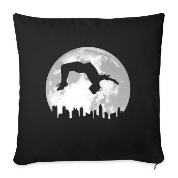 Backflip Salto Acrobaties Parkour Gymnastique Cadeau - Housse de coussin décorative 45 x 45 cm - noir - Devant