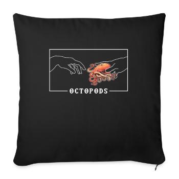 Michelangelo Creation of Adam Octopods Octopoda - Sofa pillowcase 17,3'' x 17,3'' (45 x 45 cm) - black - Front