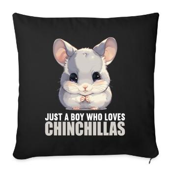 Chinchillas Chinchilla - Housse de coussin décorative 45 x 45 cm - noir - Devant
