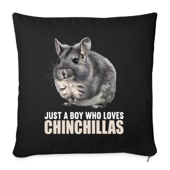 Chinchillas Chinchilla - Housse de coussin décorative 45 x 45 cm - noir - Devant