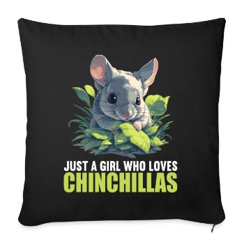 Chinchillas Chinchilla - Sofa pillowcase 17,3'' x 17,3'' (45 x 45 cm) - black - Front