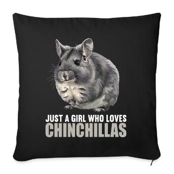 Chinchillas Chinchilla - Housse de coussin décorative 45 x 45 cm - noir - Devant