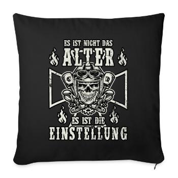 It's not the age, it's the attitude - Sofa pillowcase 17,3'' x 17,3'' (45 x 45 cm) - black - Front