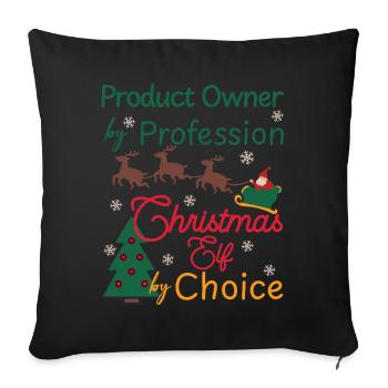 Product Owner Noël Noël Elf Srum Master - Housse de coussin décorative 45 x 45 cm - noir - Devant