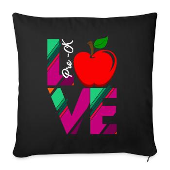 Love Pre k Teacher - Sofa pillowcase 17,3'' x 17,3'' (45 x 45 cm) - black - Front