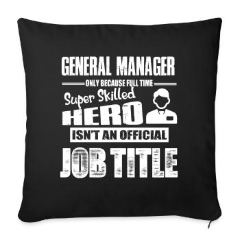 General Manager Job Title - Sofa pillowcase 17,3'' x 17,3'' (45 x 45 cm) - black - Front
