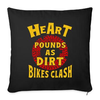 Dirt Biker Riding Heart Batts As Dirt Bike - Housse de coussin décorative 45 x 45 cm - noir - Devant